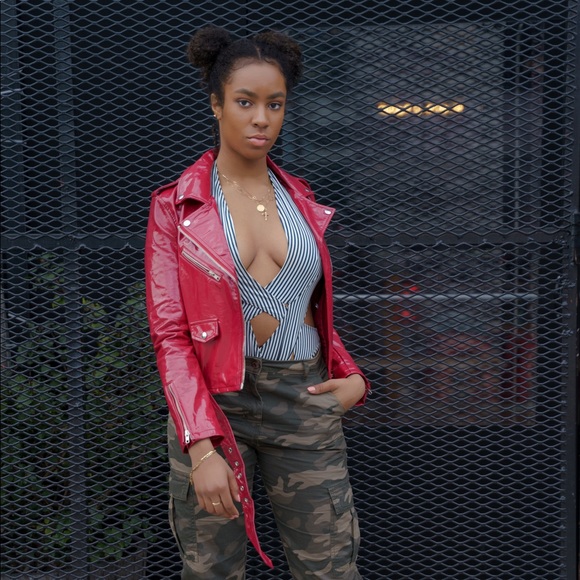 Enamel leatherette jacket (vegan leather) - Picture 2 of 2